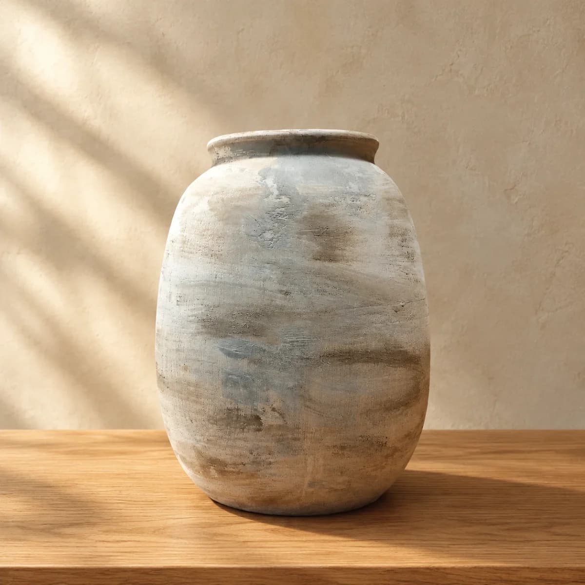گلدان دکوری پتینه رومیزی کرم — تصویر ۵