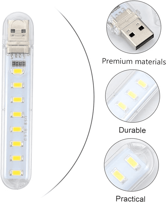چراغ ال ای دی هشت تایی LED USB دارای قاب محافظ 2.5 وات — تصویر ۶