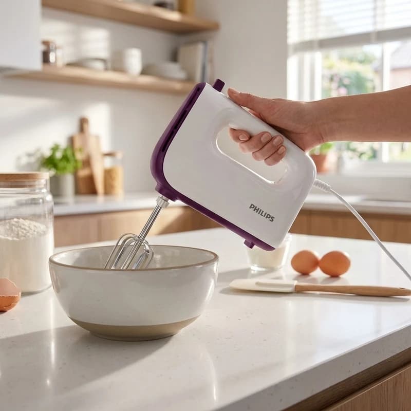 همزن فیلیپس مدل Philips HR3740 توان 450 وات با 5 سرعت و توربو (کالا اصل) — تصویر ۲
