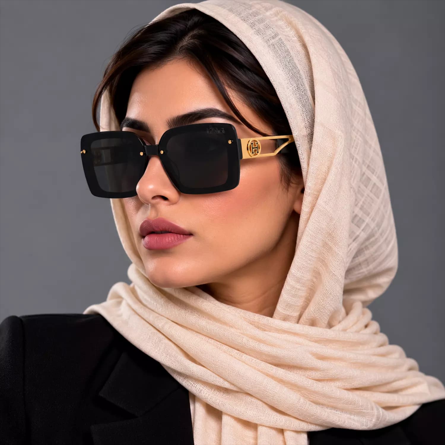 عینک آفتابی زنانه هرمس فریم مربع اورجینال کد HM9196 — تصویر ۵