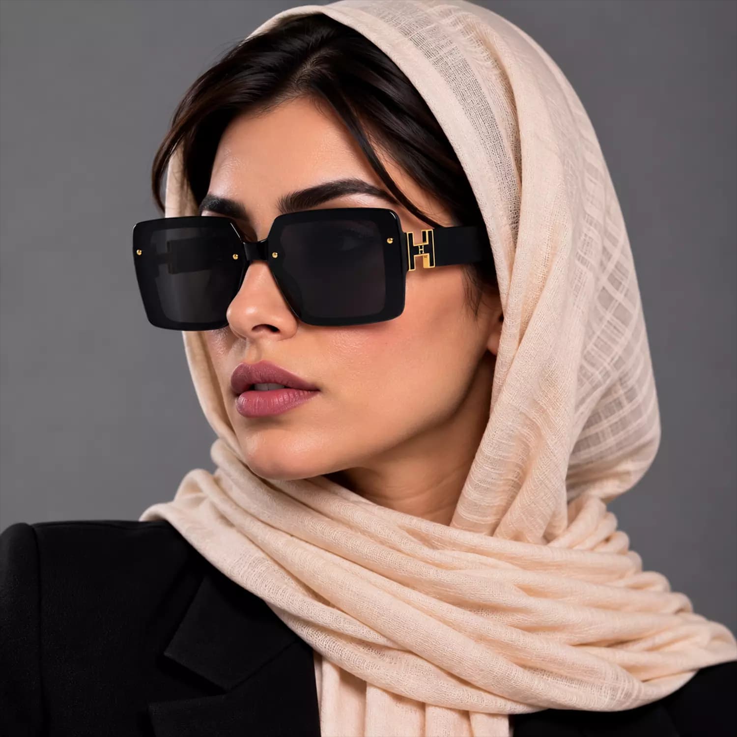عینک آفتابی هرمس زنانه فریم مربع اورجینال کد HM9176 — تصویر ۲