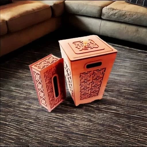 ست سطل زباله و جا دستمال کاغذی فیلبندشاپ مدل 846478