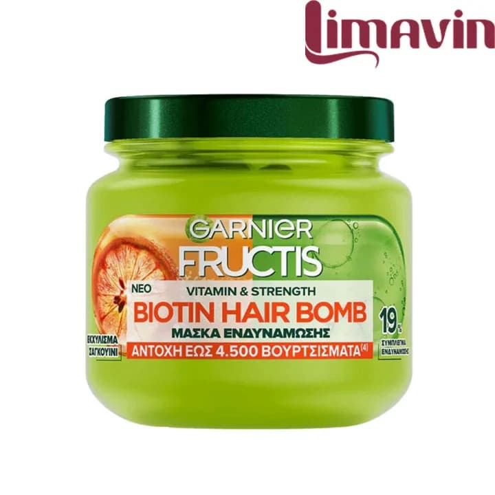 ماسک تقویت و افزایش رشد مو گارنیر Biotin Hair Bomb strngth حجم 320 میلی لیتر