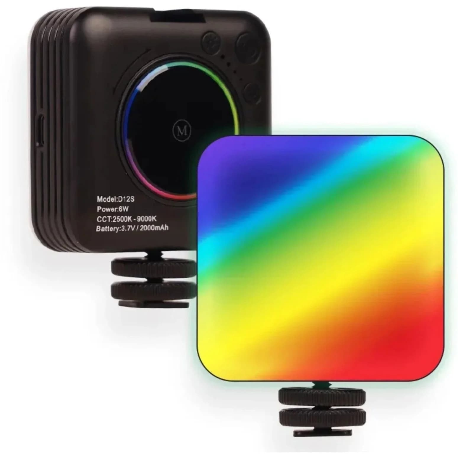 پنل نور LED ویدیویی D12s | نورپردازی RGB و باتری ۲۰۰۰ میلی‌آمپری