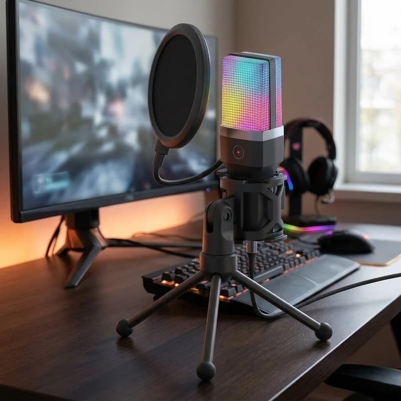 میکروفن رومیزی یانمای مدل X1R RGB با درگاه اتصال USB — تصویر ۵