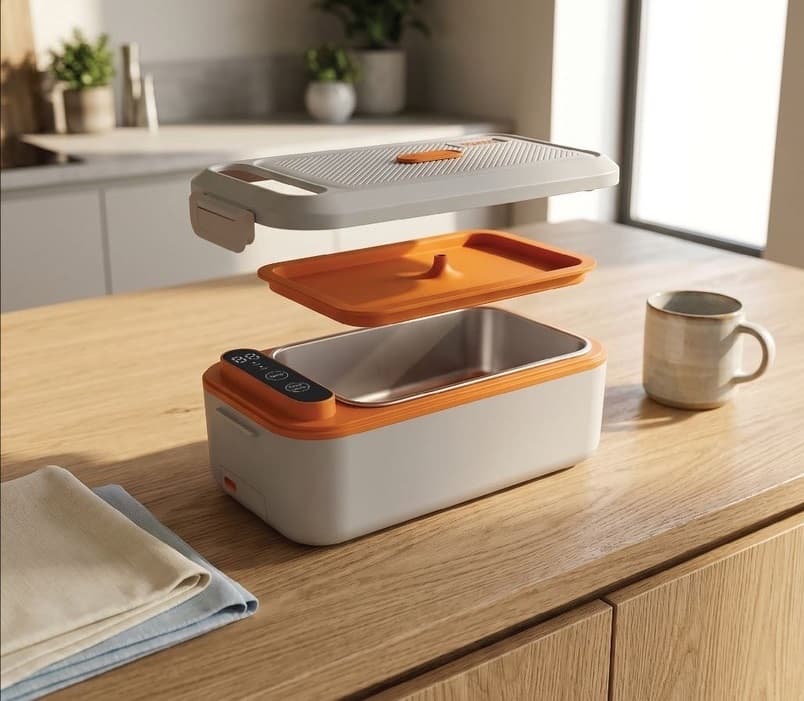 ظرف غذای شارژی و برقی قابل حمل پرودو مدل Porodo Lite Lunch Electric Lunch Box — تصویر ۵