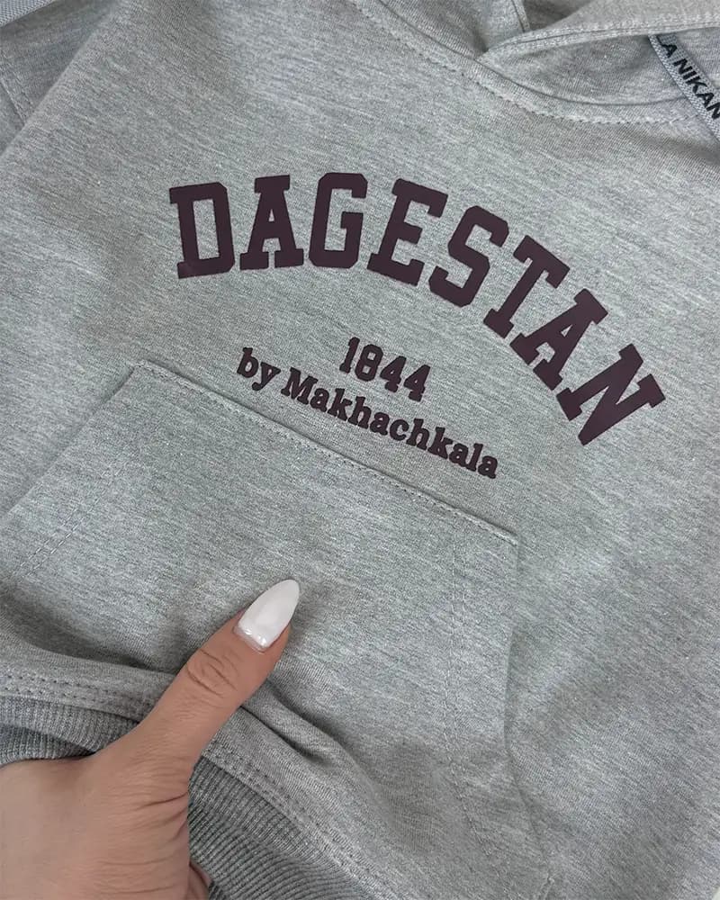 استایل آماده│هودی بچگانه طوسی ملانژ (DAGESTAN) کد 1584 — تصویر ۲