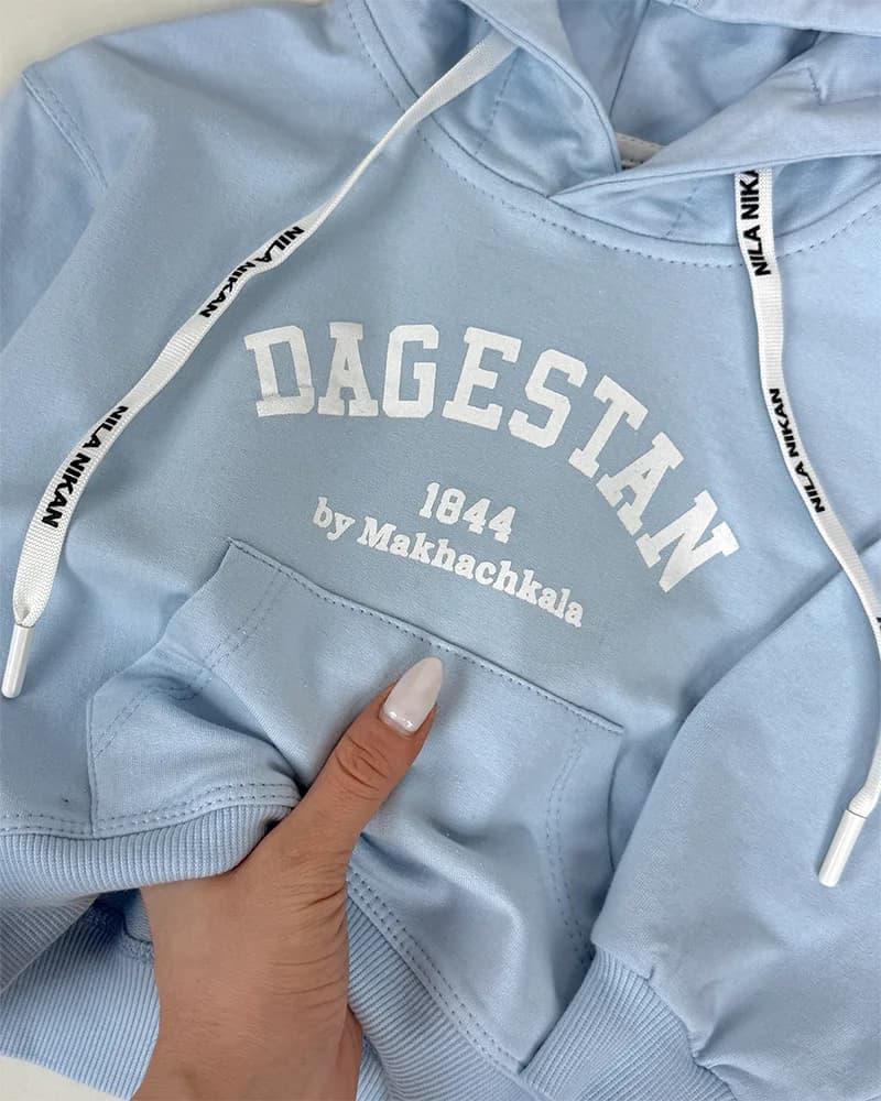 استایل آماده│هودی بچگانه دورس آبی آسمانی مدل (DAGESTAN WH) کد 1583 — تصویر ۵