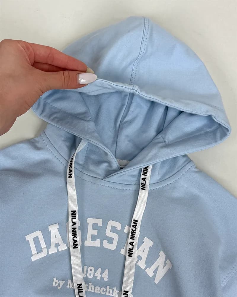 استایل آماده│هودی بچگانه دورس آبی آسمانی مدل (DAGESTAN WH) کد 1583 — تصویر ۲