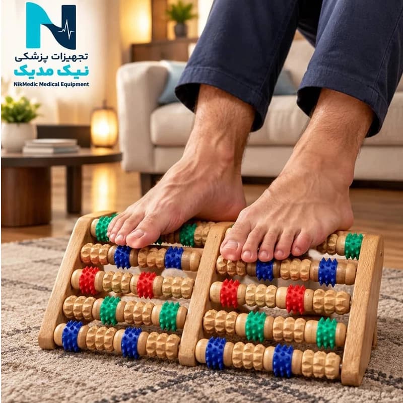 ماساژور پا چوبی دندهای (مناسب ماساژ کف پا)