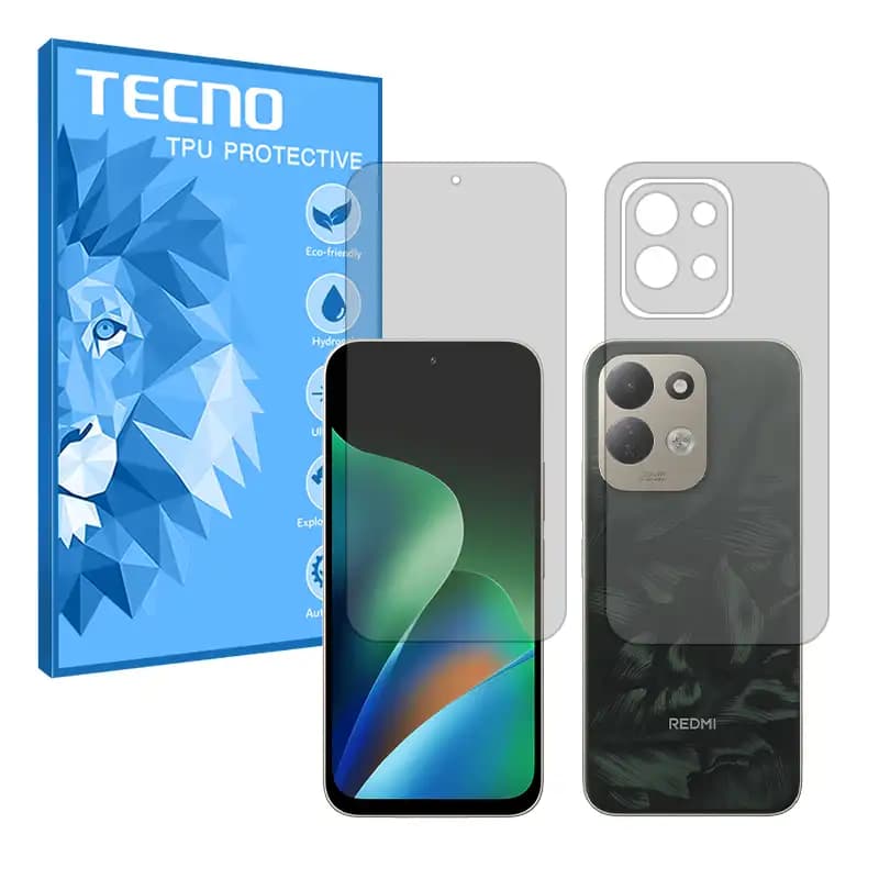 گلس پشت و رو شیائومی ردمی 17 (Xiaomi Redmi 17 5G) هیدروژلی شفاف برند تکنو