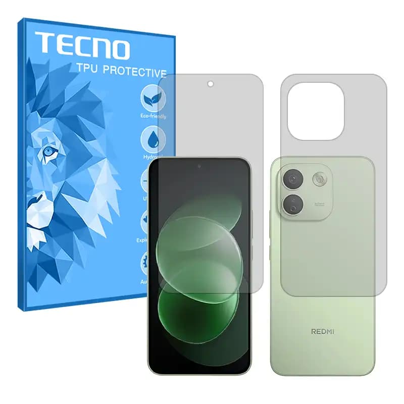 گلس پشت و رو شیائومی ردمی نوت 17 پرو مکس (Xiaomi Redmi Note 17 Pro Max) هیدروژلی شفاف برند تکنو