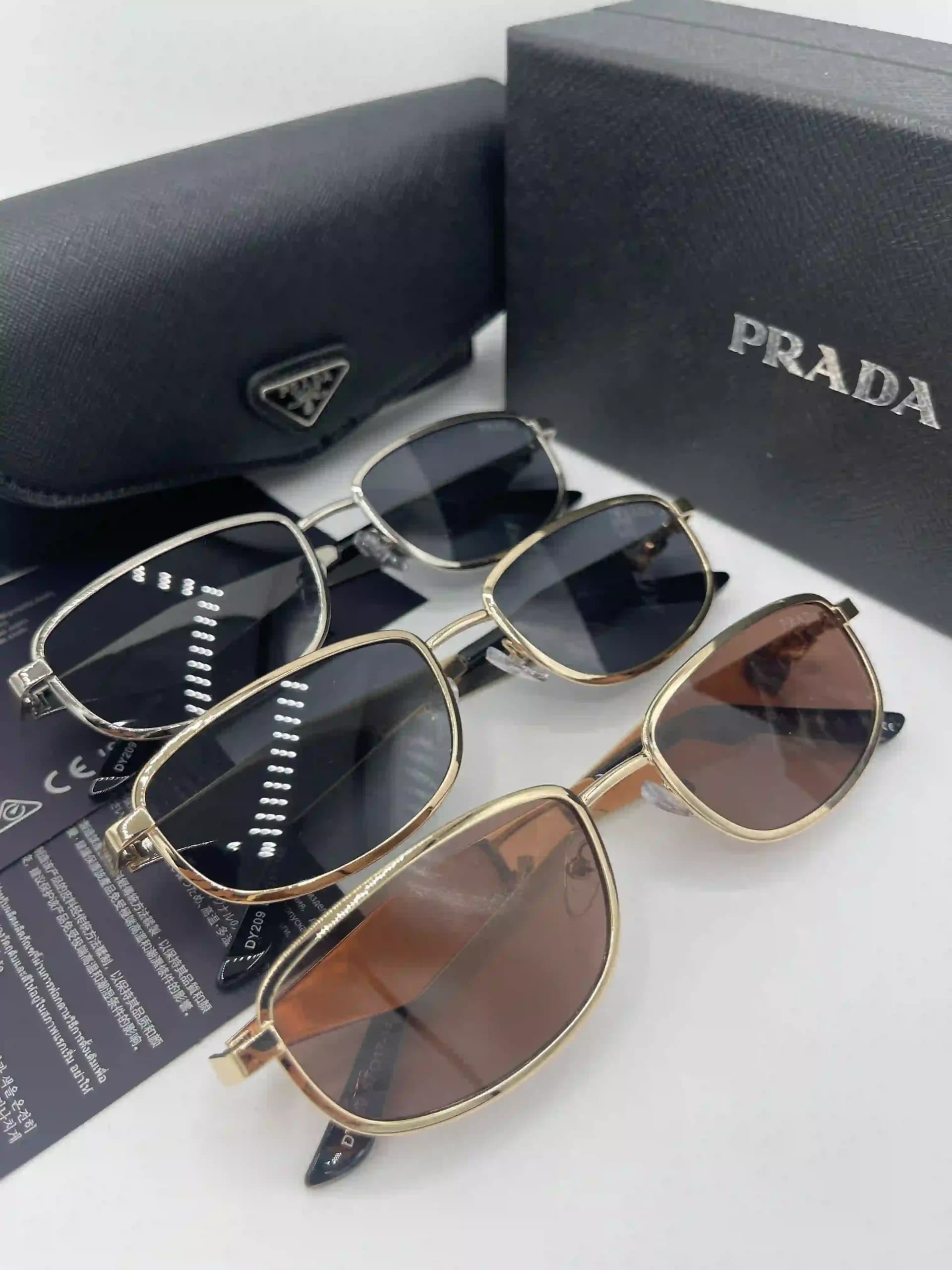عینک آفتابی فلزی یونیسکس پرادا مدل مستطیلی Prada