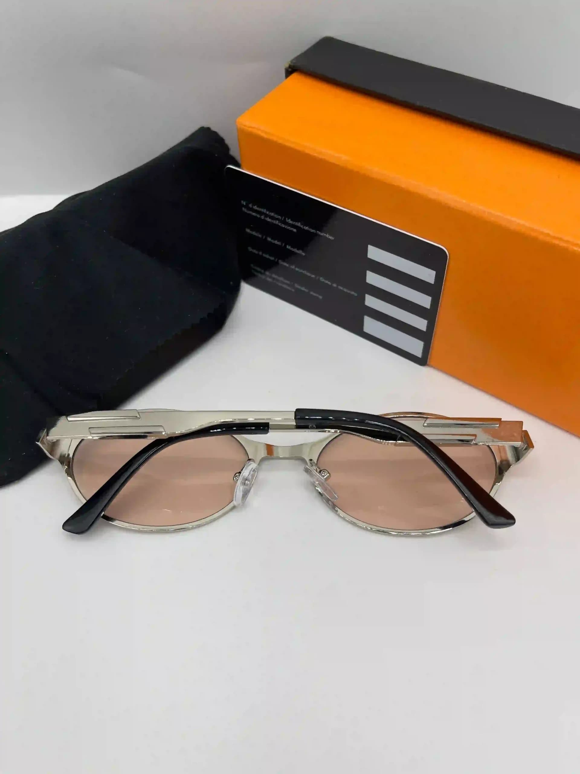 عینک آفتابی بوتگا ونتا مدل بیضی فریم فلزی (دسته پهن) – Bottega Veneta — تصویر ۶