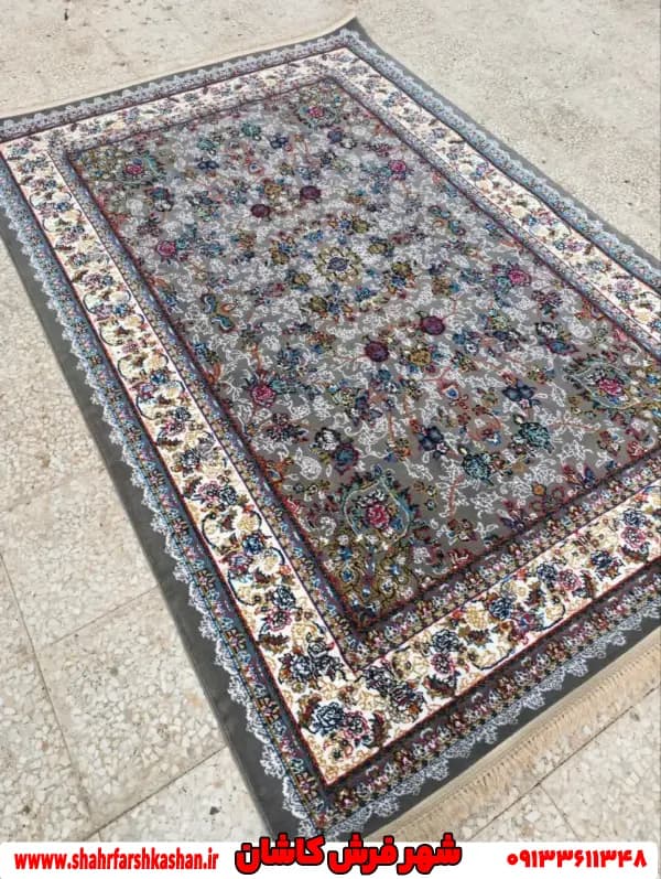 فرش ماشینی طرح افشان اقتصادی لچک ترنج — تصویر ۳