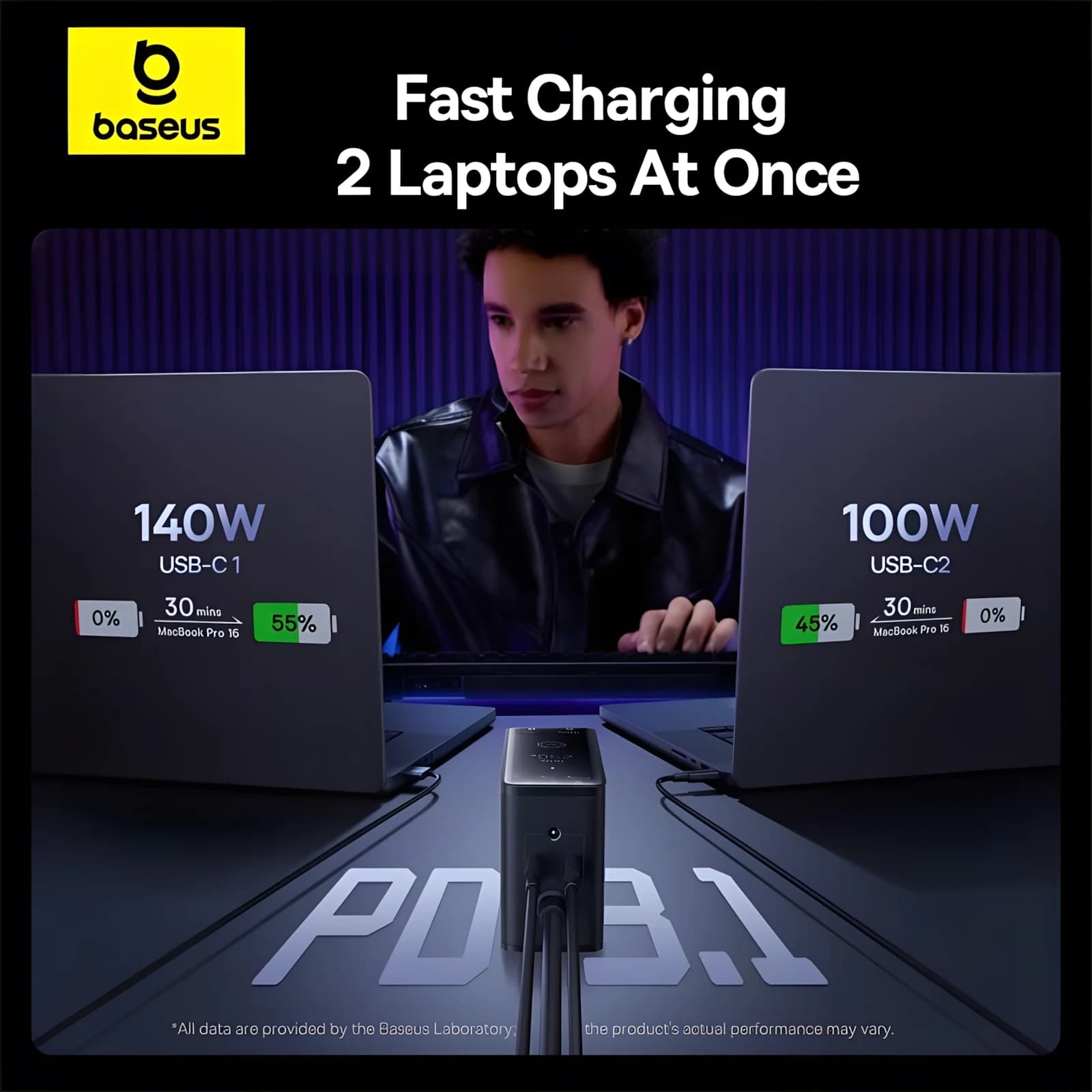 شارژر رومیزی 240 وات بیسوس مدل B-P101 240W — تصویر ۷