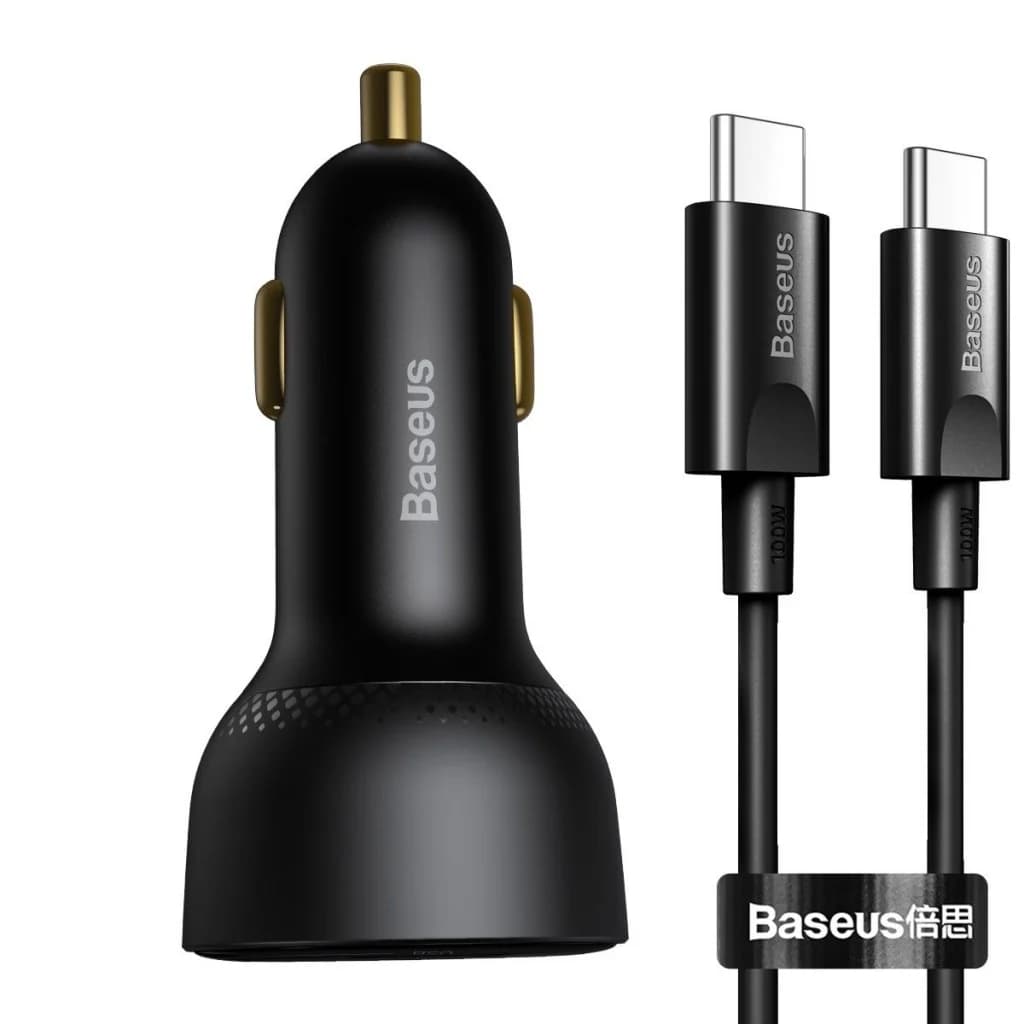 شارژر فندکی باسئوس مدل TZCCZX-01به همراه کابل تبدیل USB-C