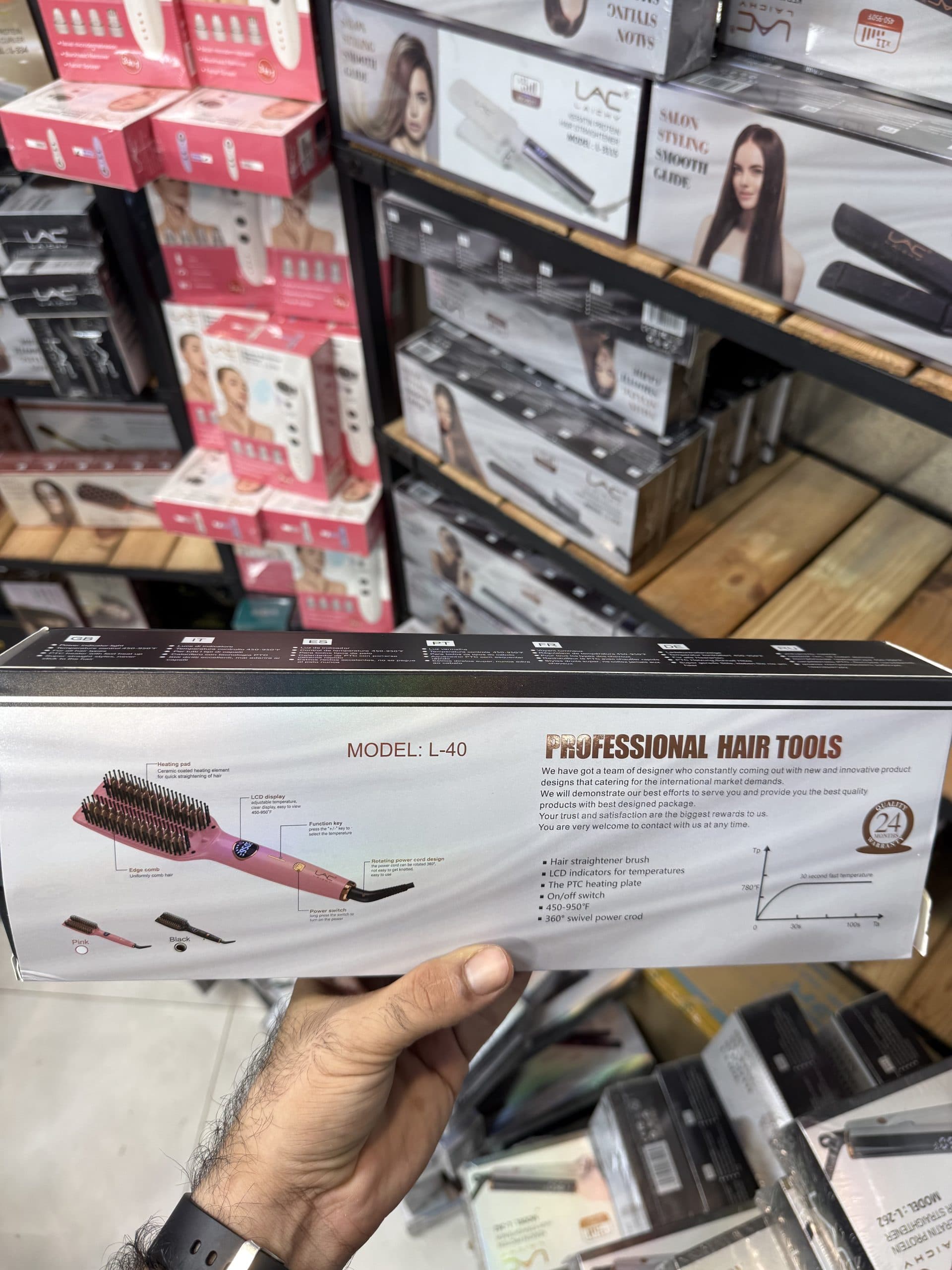 برس حرارتی و صافکننده مو لایچی (LAC Laichy) مدل L-40 Keratin Protein اورجینال (عمده و تک) — تصویر ۲