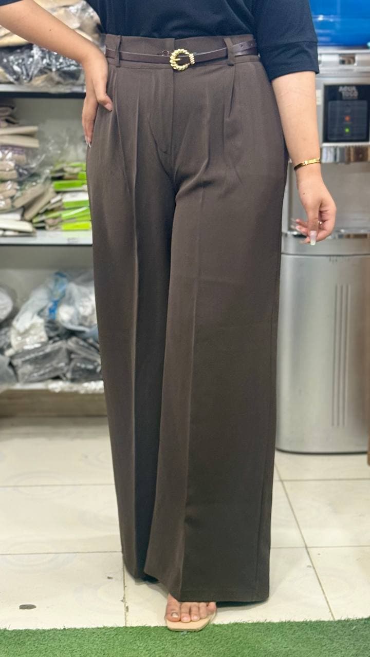 شلوار کرپ زارا لخت و ریزشی کمربنددار قد ۱۱۰ — تصویر ۲