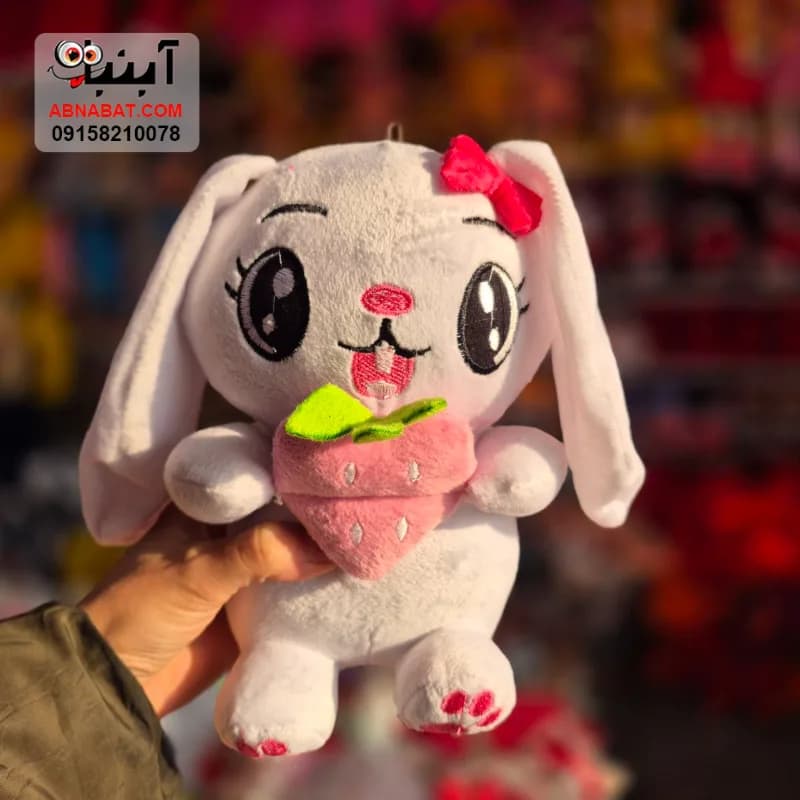خرگوش هویج بدست سایز۱ سفید 25 سانتی کد 1496