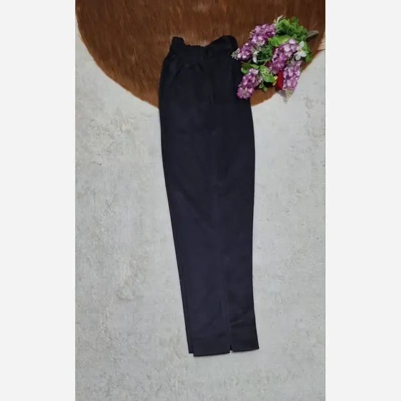 شلوار زنانه سوییت مخملی بغل چاک مشکی سایز 40 تا 46 — تصویر ۶