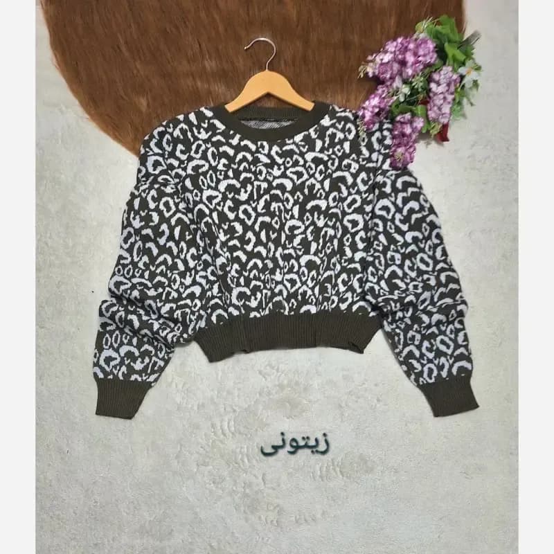 کراپ بافت پلنگی زنانه آکریل درجه یک فری سایز — تصویر ۵