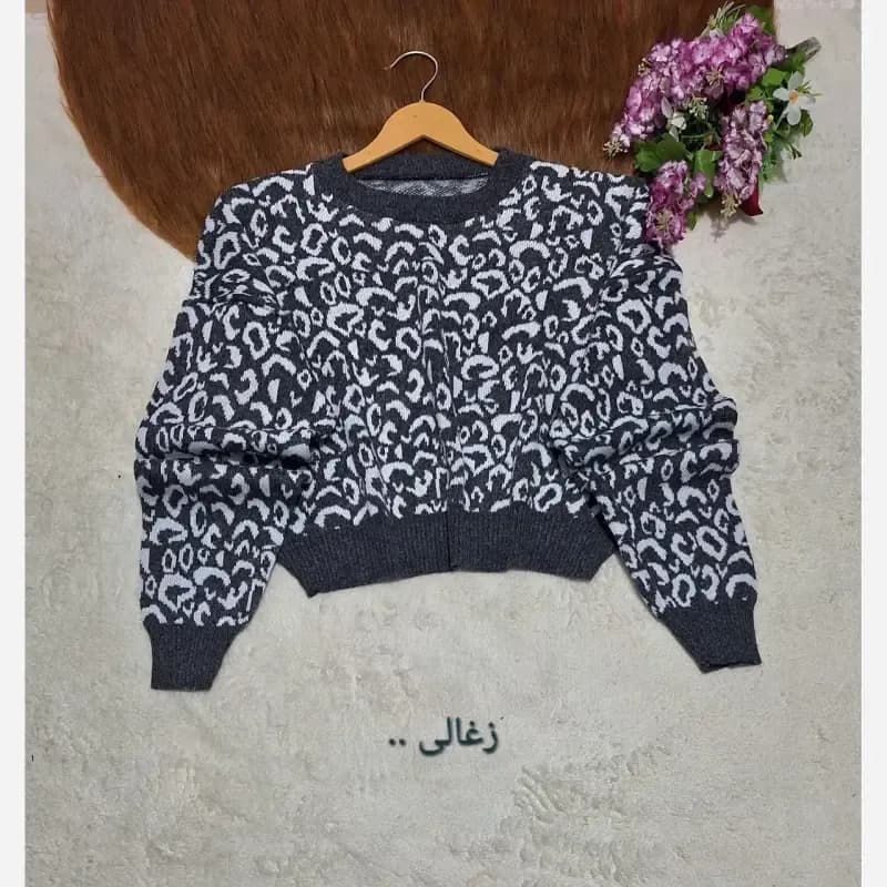 کراپ بافت پلنگی زنانه آکریل درجه یک فری سایز — تصویر ۴