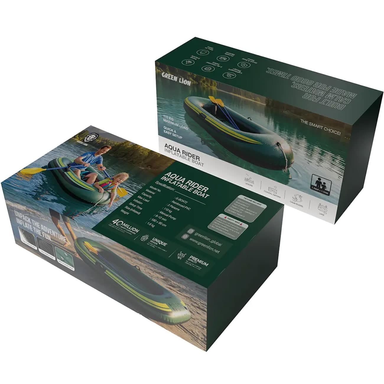 قایق بادی گرین لاین Green Lion مدل G-BOAT2 دو نفره — تصویر ۴