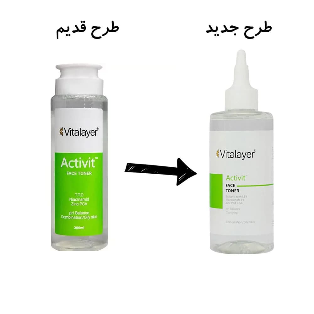 ویتالیر تونر صورت اکتی ویت پوست مختلط و چرب ۲۰۰ میلی لیتر — تصویر ۲