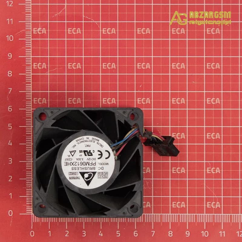 جت فن 12V-3.3A سایز 6X6X3.8cm مارک DELTA ELECTRONICS مدل PFM0612XHE — تصویر ۴