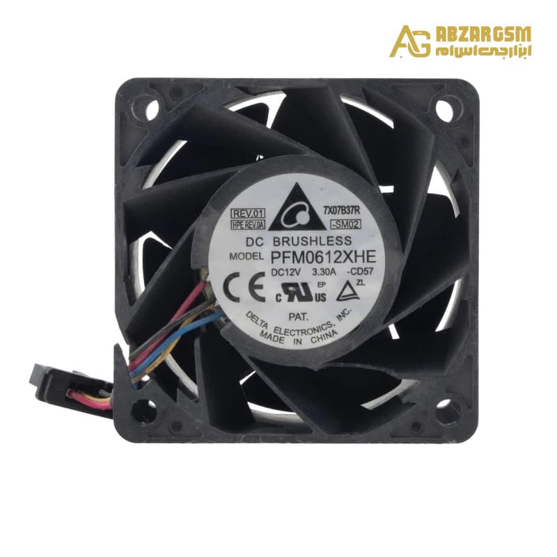 جت فن 12V-3.3A سایز 6X6X3.8cm مارک DELTA ELECTRONICS مدل PFM0612XHE — تصویر ۲
