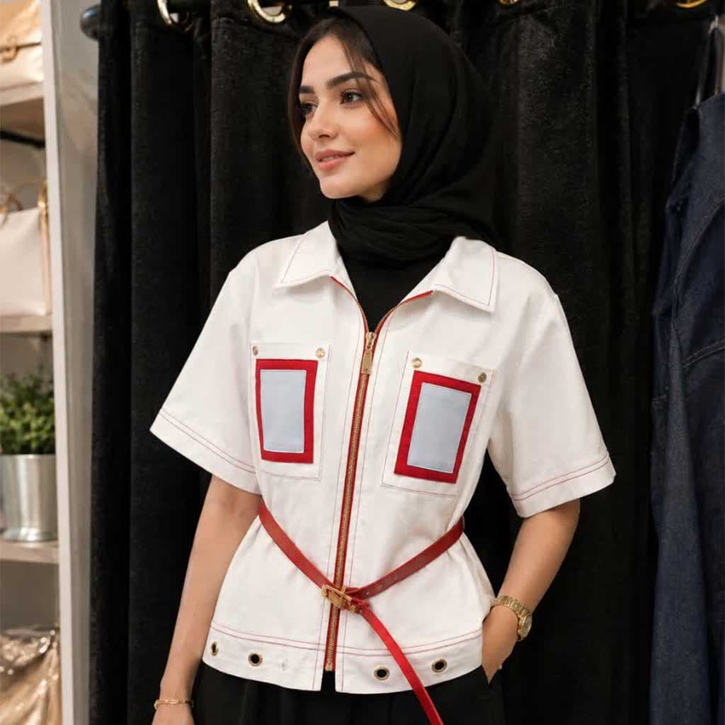 وست جین دو جیب زنانه رنگ سرمه‌ای