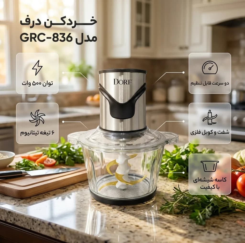 خردکن 3 لیتری درف مدل GRC-836 — تصویر ۶