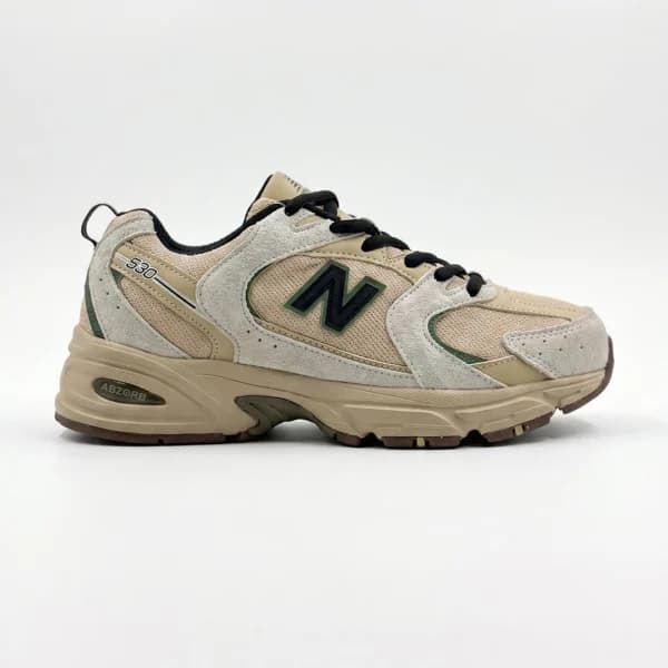 کفش نیوبالانس 530 کرم بژ مشکی New Balance MR530SND