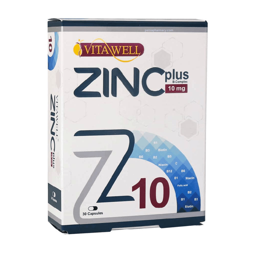 کپسول زینک پلاس 10 میلی گرم ویتاول 30 عدد Vitawell Zinc Plus