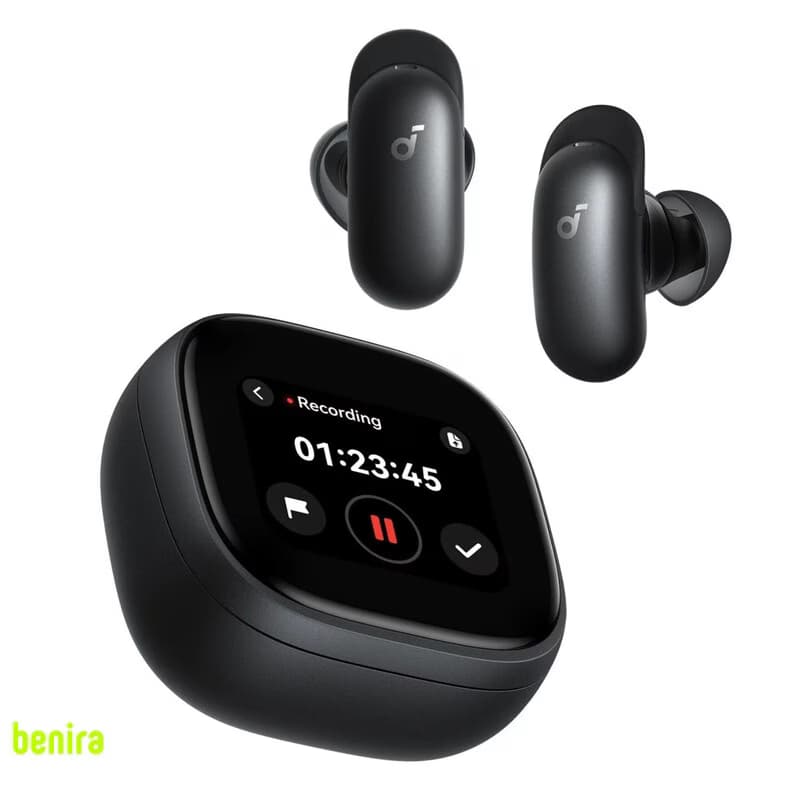 هدفون بلوتوثی توگوشی انکر مدل Soundcore Liberty 5 Pro Max دارای نمایشگر لمسی 1.78 اینچی AMOLED روی کیس شارژ، نویز کنسلینگ فعال تطبیقی ANC 4.0، 8 میکروفون و پشتیبانی از LDAC — تصویر ۱۲