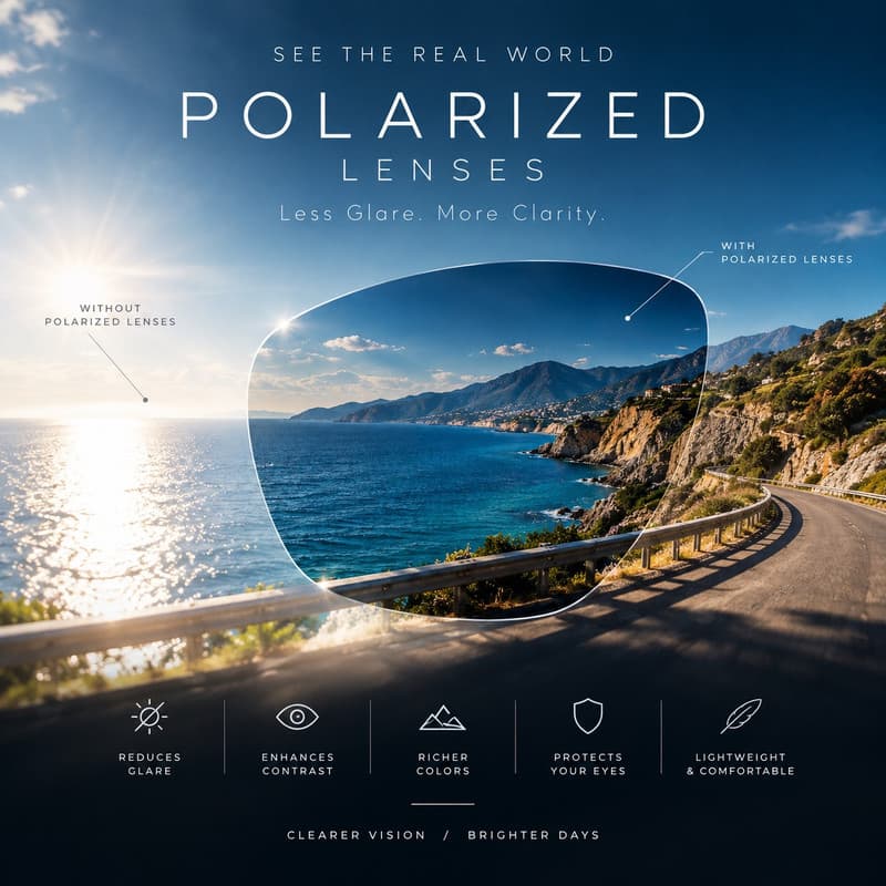 عینک آفتابی زنانه و مردانه مستطیلی پلاریزه امپریو آرمانی مدل TR 21230 P BL — تصویر ۶