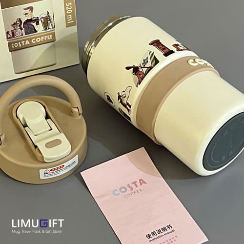 تراول ماگ فانتزی کاستا کافی دوحالته دسته‌دار-COSTA COFFEE کد 0289 — تصویر ۶