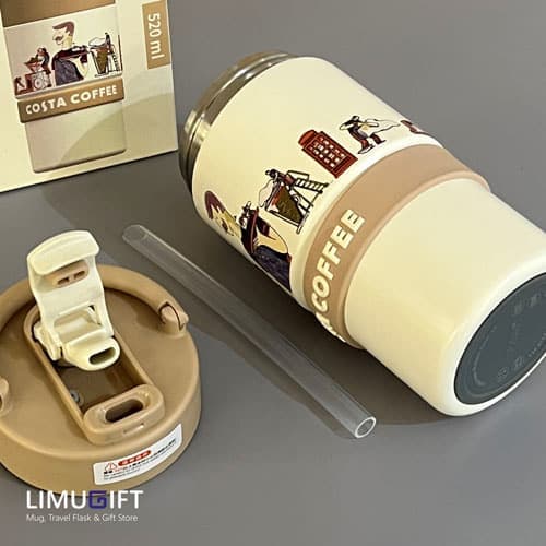 تراول ماگ فانتزی کاستا کافی دوحالته دسته‌دار-COSTA COFFEE کد 0289 — تصویر ۸