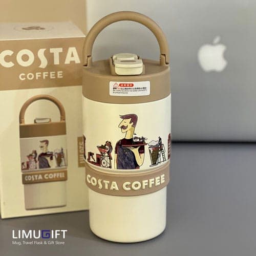 تراول ماگ فانتزی کاستا کافی دوحالته دستهدار-COSTA COFFEE کد 0289