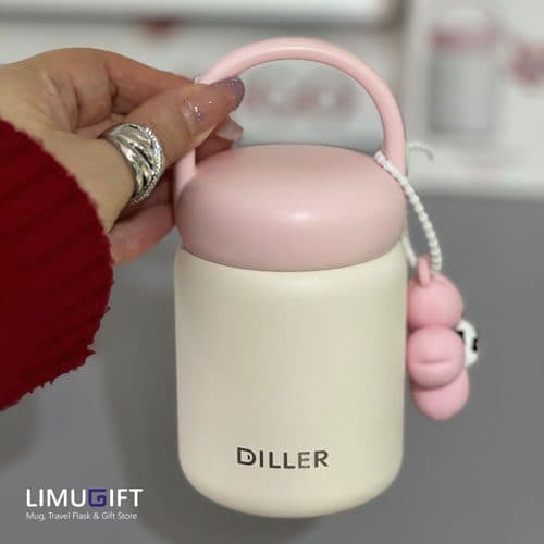 مینی تراول ماگ دیلر با آویز پاندا و شکوفه 200 میل-Diller کد 0259