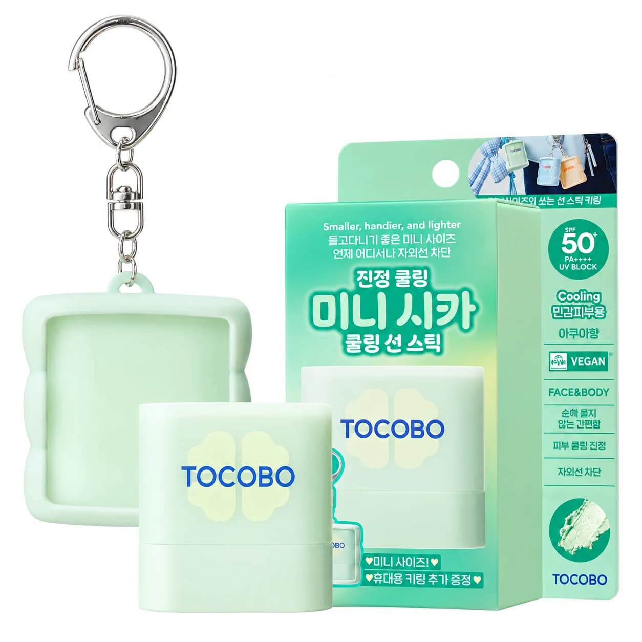 ضدآفتاب استیکی سبز برند TOC مناسب کیف و سفر SPF50+ حجم 11 گرم کد 4064