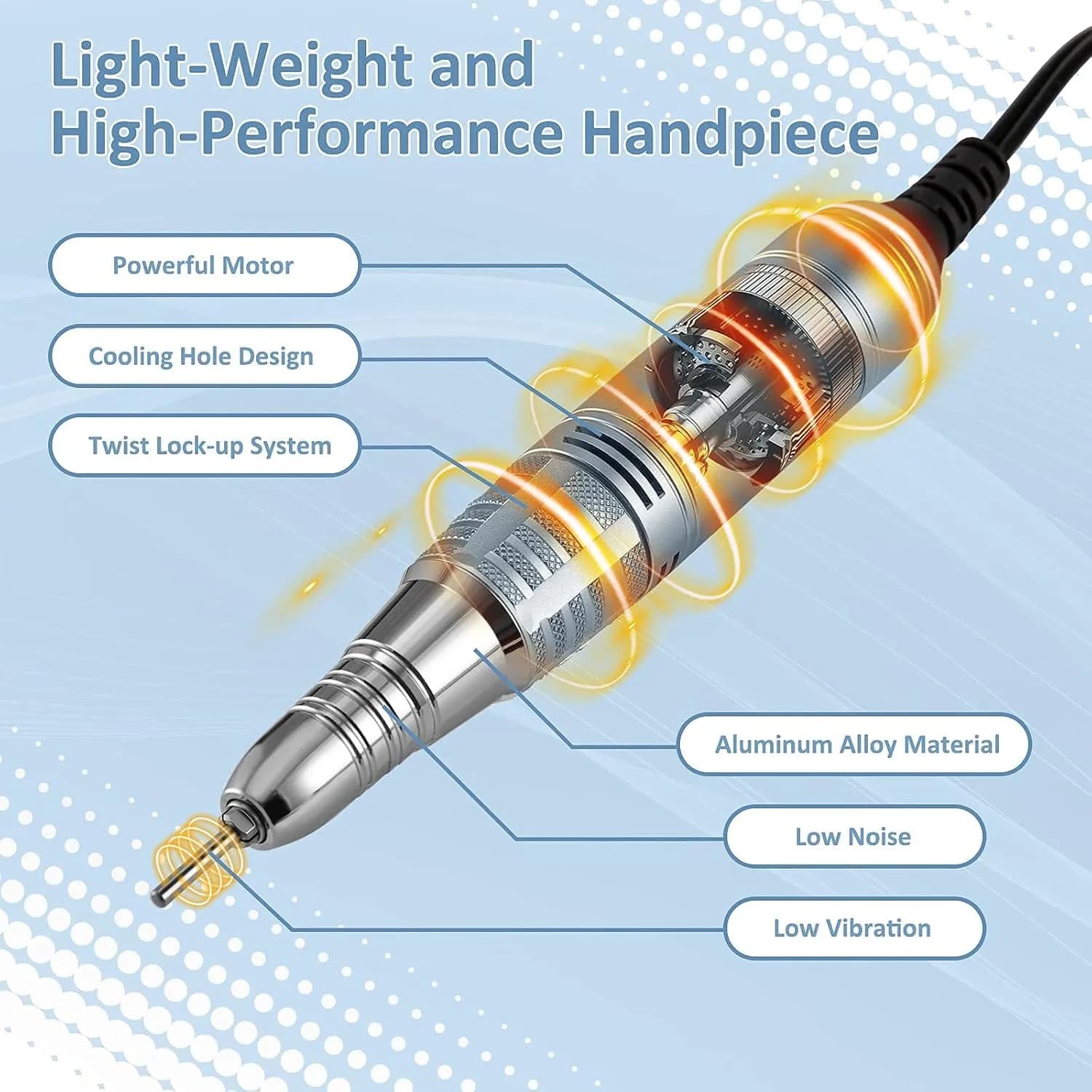 دستگاه سوهان برقی ناخن با سرعت 35000 دور در دقیقه برند Madenia مدل JMD-108 (استوک کارکرده) — تصویر ۵