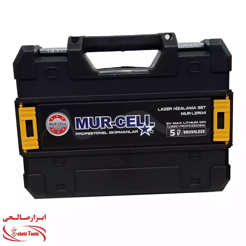 تراز لیزری 4خط نورسبز مورسل+متر لیزری 60 متری مدل MUR-LZR04 با 3 پایه — تصویر ۲