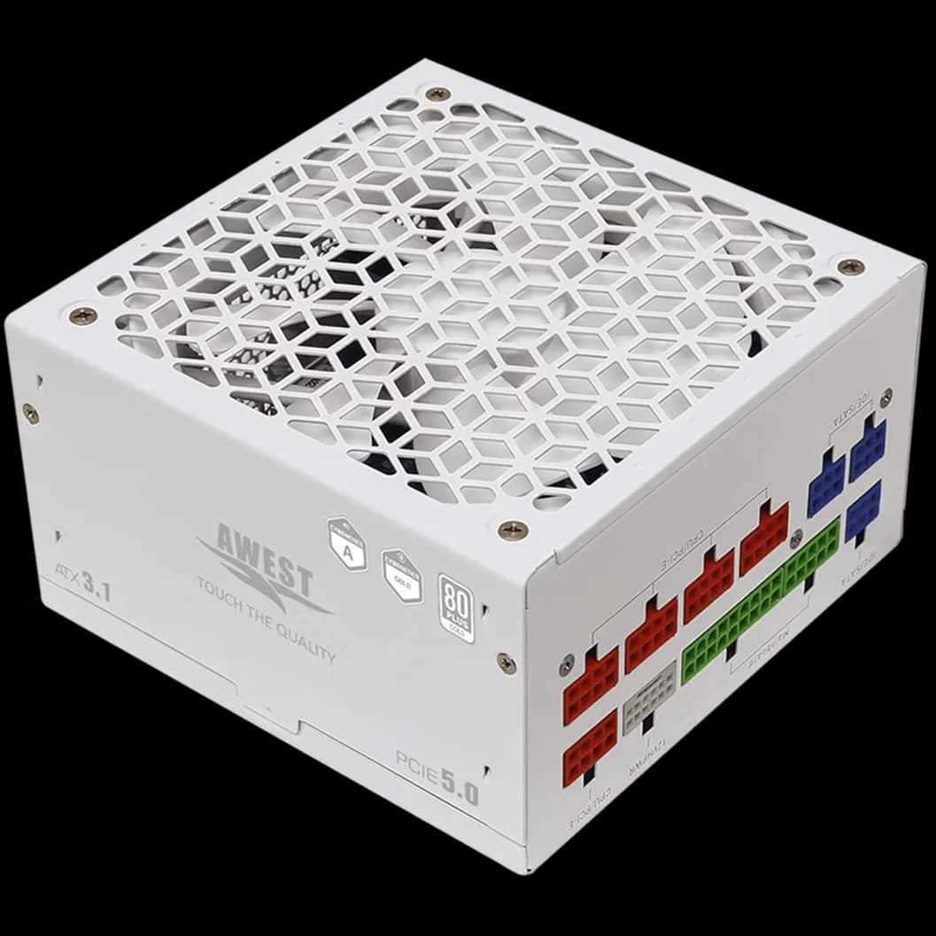 منبع تغذیه کامپیوتر اوست مدل AV850 GFW V3 80 Plus Gold توان 850 وات سفید