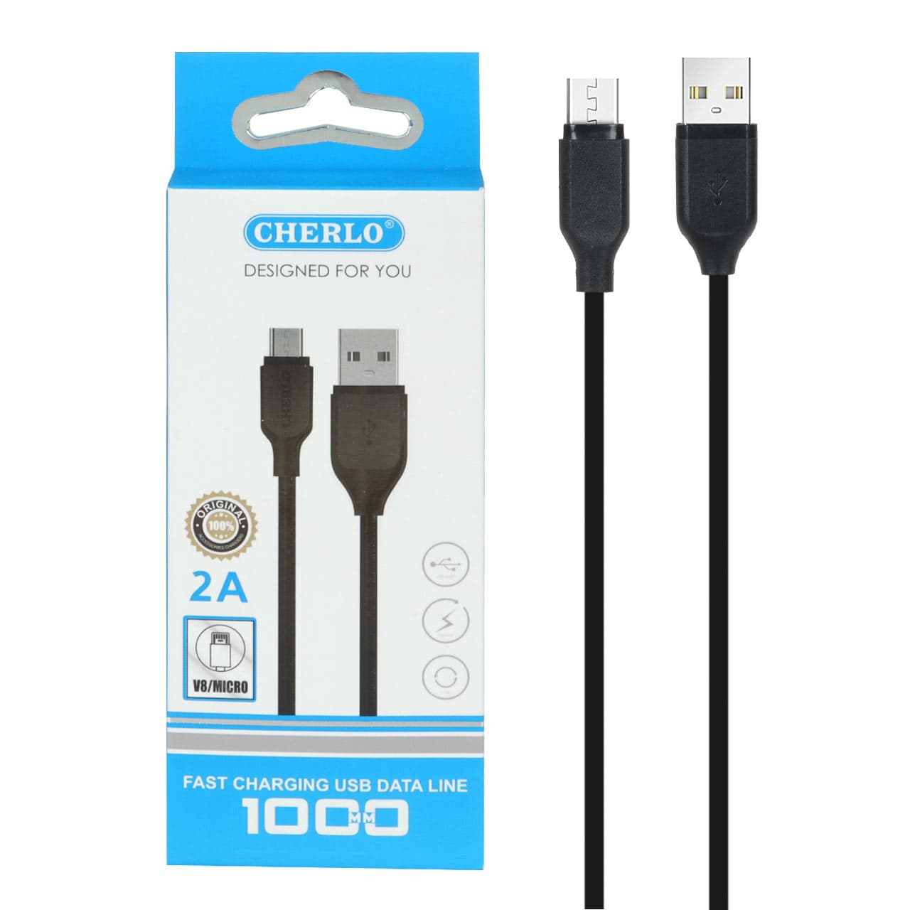کابل شارژ اندروید CHERLO مدل CH-V801 – مشکی – SMO