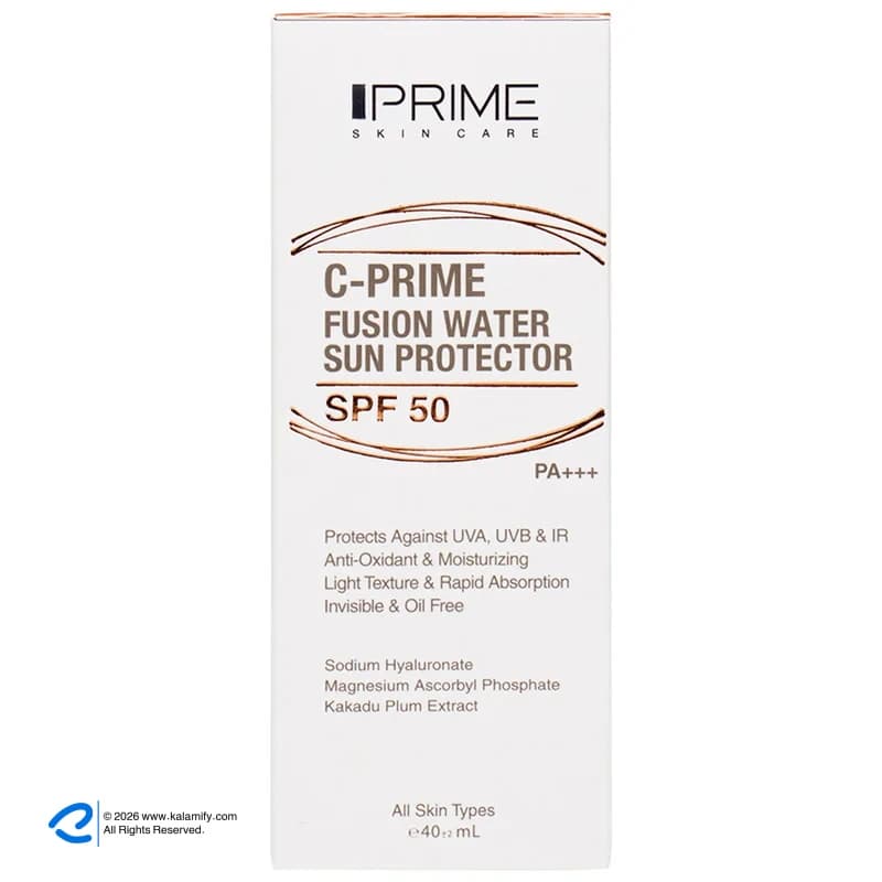پرایم فلوئید ضدآفتاب بیرنگ SPF50 مناسب انواع پوست 40 میلیلیتر — تصویر ۴