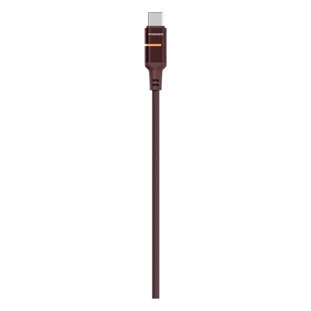 کابل USB-C به USB-C پرودو Arcano با توان 60 وات و نور LED PDJT300BUR — تصویر ۲