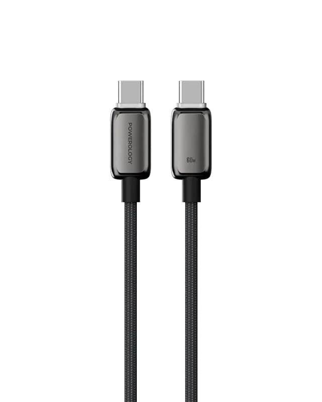 کابل 100 سانتی متر USB C به USB C پاورولوژی Powerology Zinco Series USB-C to USB-C PWDC240DGY