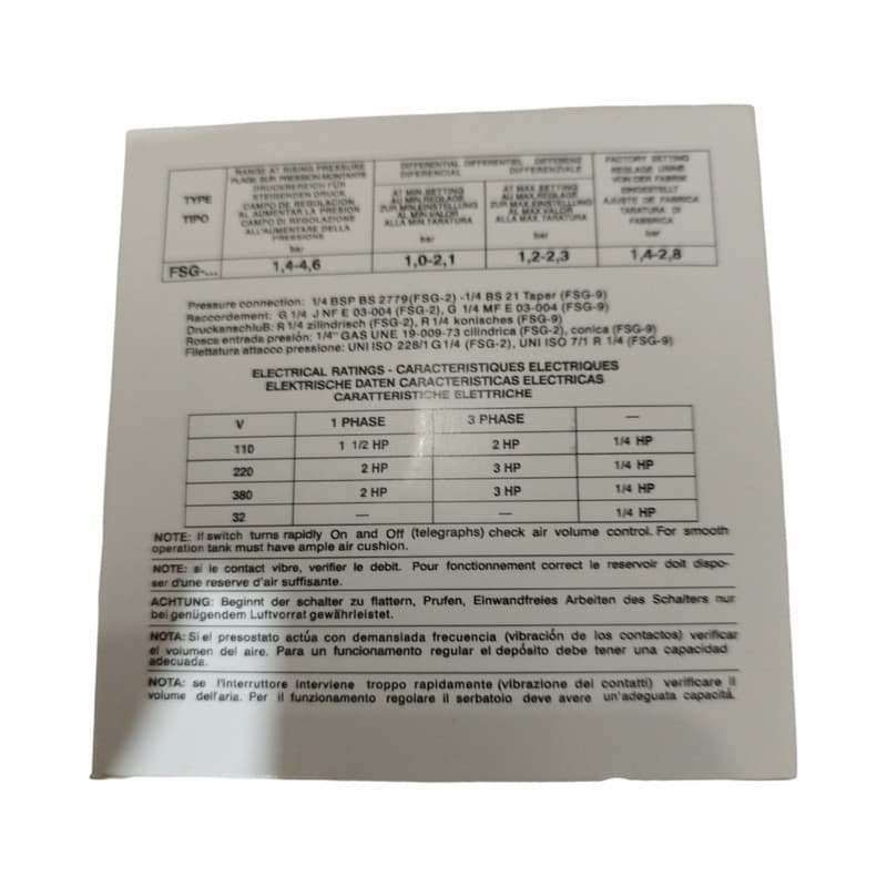 کلید کنترل اتوماتیک پمپ اسکواردی مدل BSK2 -9013FSG-2-F — تصویر ۵
